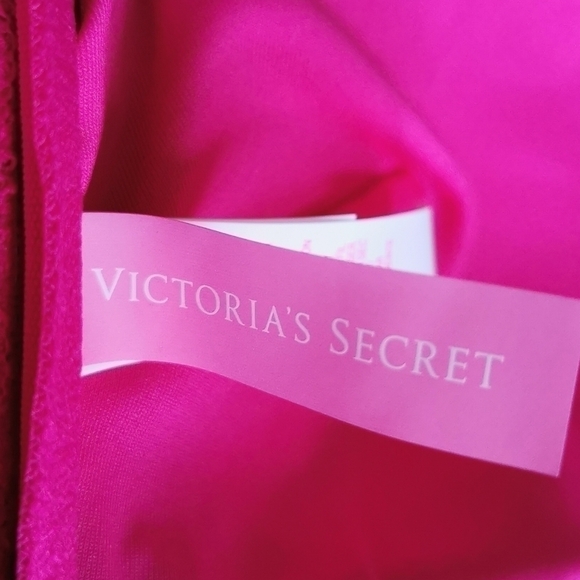 Victoria's Secret Bikini Top Bandeau Pink Blue New Large - Picture 5 of 6